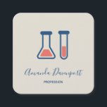 Beaker & Test Tube Science Theme Quadratische Visitenkarte<br><div class="desc">Visitenkarten mit einem niedlichen zeichn von Reagenzglas und Becherglas. Ideal für Wissenschaftsarten.</div>