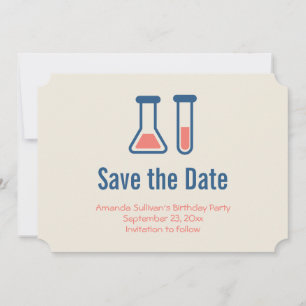 Beaker & Test Tube Science Theme Save The Date