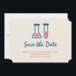 Beaker & Test Tube Science Theme Save The Date<br><div class="desc">Save the Date Karte mit einem niedlichen zeichn eines Reagenzglases und eines Bechers. Ideal für Wissenschaftsliebhaber.</div>
