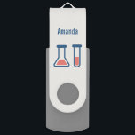 Beaker & Test Tube Science Theme USB Stick<br><div class="desc">USB-Laufwerk mit einem niedlichen zeichn eines Reagenzglases und eines Bechers. Ideal für Wissenschaftsarten.</div>
