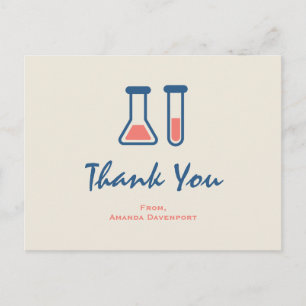 Beaker & Test Tube Science Theme Vielen Dank Postkarte