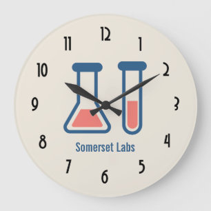 Beaker & Test Tube Science Themed Große Wanduhr