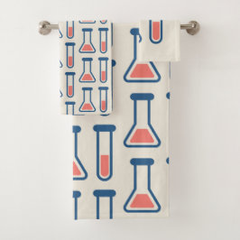 Beaker & Test Tube Science Themed Patches Badhandtuch Set