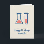 Beaker & Test Tube Science zum Geburtstag Karte<br><div class="desc">Grußkarte mit niedlichem zeichn eines Reagenzglases und eines Bechers. Ideal für Wissenschaftsliebhaber.</div>