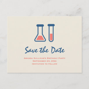 Beaker & Teströhrenwissenschaft Save the Date Einladungspostkarte