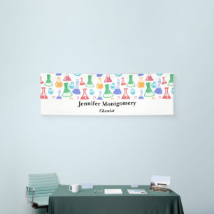 Beakers and Flask Fun Science Pattern Business Banner