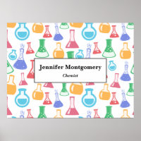 Beakers and Flask Fun Science Pattern Business