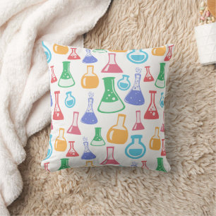 Beakers and Flask Fun Science Pattern Kissen