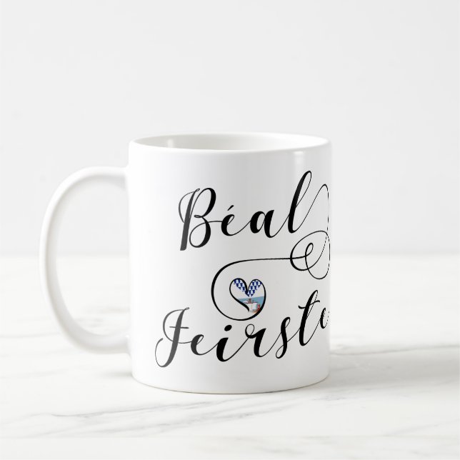Béal Feirste Flag Heart, Belfast Kaffeetasse (Links)