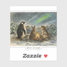 Beam Lingering Whimsical Aurora Animals Painting Aufkleber