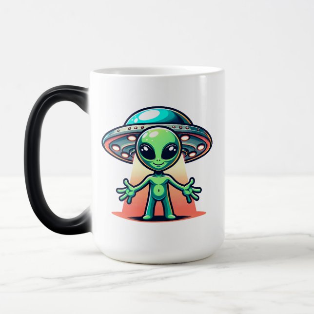 Beam mich | Alien und UFO Verwandlungstasse (Links)
