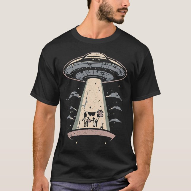 Beam mich, Bessie! Funny Alien und Kuh T-Shirt (Vorderseite)