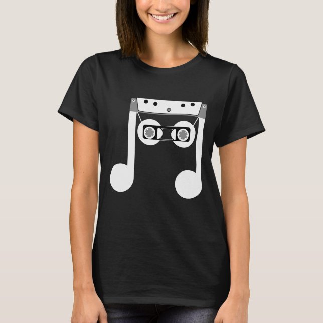 Beam Notes Beamed Achte Music Cassette Design T-Shirt (Vorderseite)