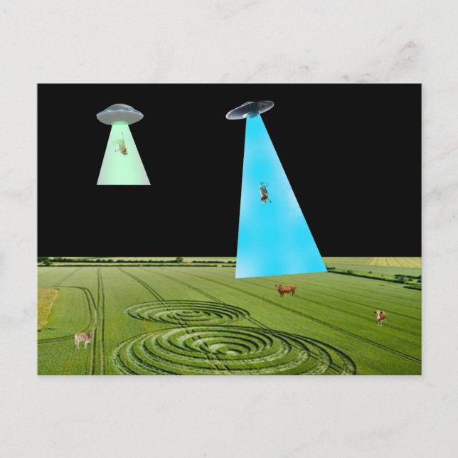 Beaming Up the Beef Postcard Postkarte (Vorderseite)