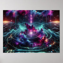 Beams And Waves Cosmic Energy Sci-fi Space Poster