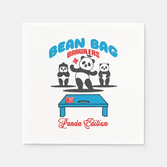 Bean Bag Brawlers - Panda Serviette (Vorderseite)