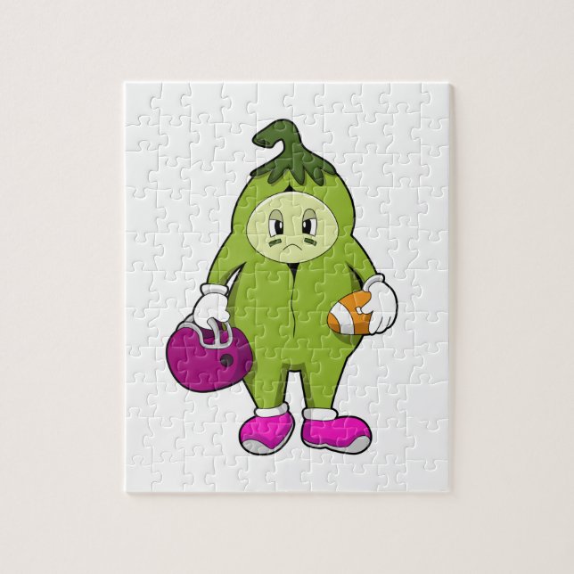 Bean beim Fußballsport Puzzle (Vertikal)