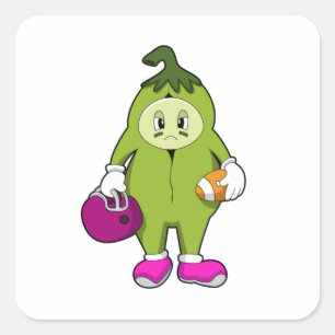 Bean beim Fußballsport Quadratischer Aufkleber