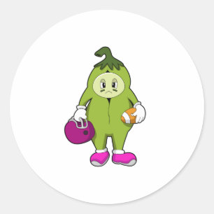 Bean beim Fußballsport Runder Aufkleber