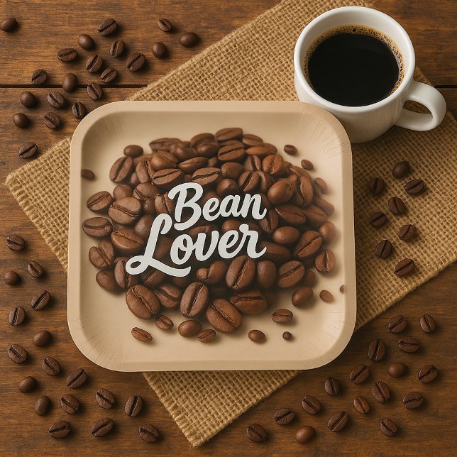 Bean Lover Kaffeebohnen Ästhetik Pappteller (Von Creator hochgeladen)