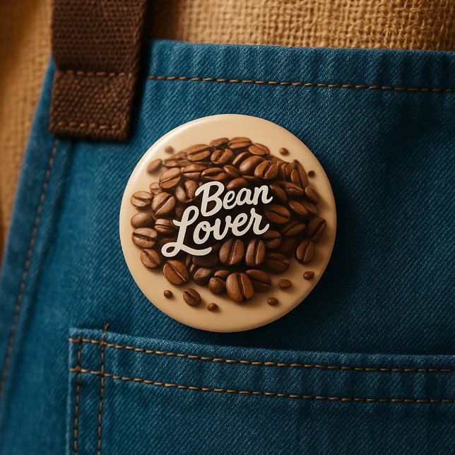 Bean Lover Kaffeebohnen Button (Von Creator hochgeladen)