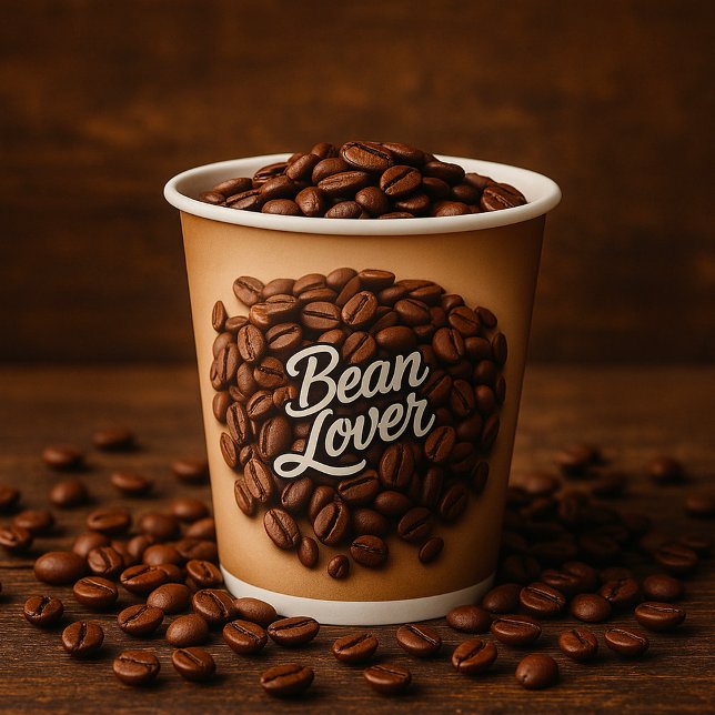 Bean Lover Kaffeebohnen Pappbecher (Von Creator hochgeladen)