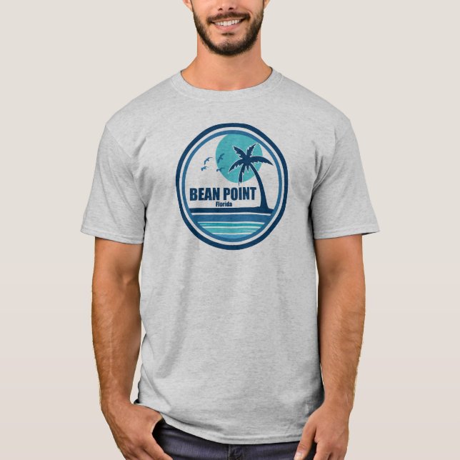 Bean Point Beach Florida Palm Tree Birds T-Shirt (Vorderseite)