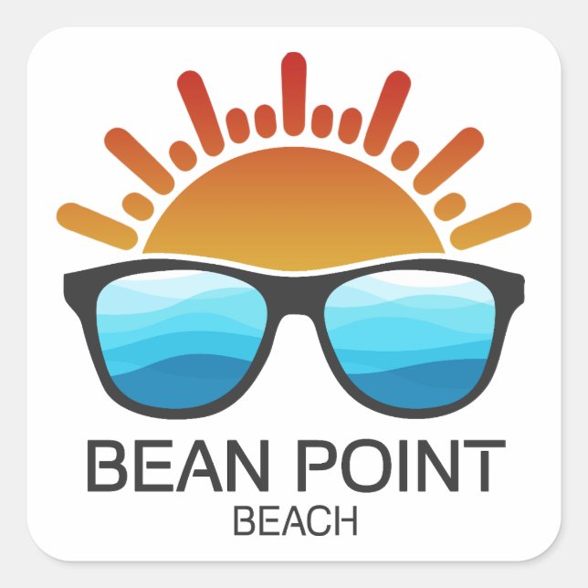 Bean Point Beach Florida Sonnenbrille Quadratischer Aufkleber (Vorderseite)