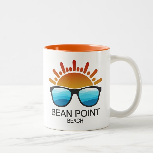 Bean Point Beach Florida Sonnenbrille Zweifarbige Tasse (Rechts)