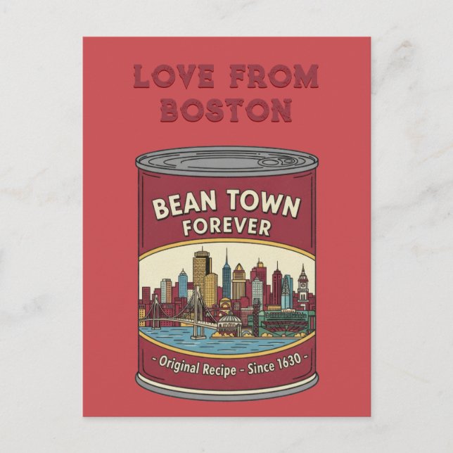 Bean Town Forever Boston Postkarte (Vorderseite)