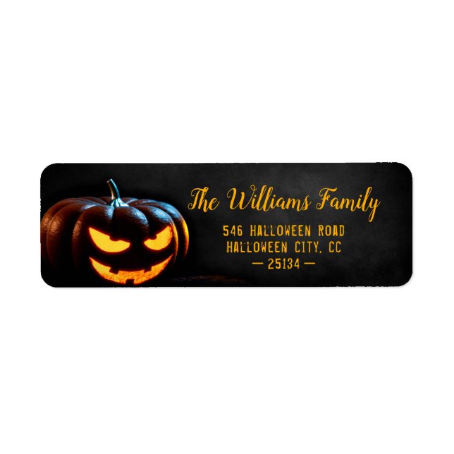 Beängstigend Bad Pumpkin Happy Halloween-Adresse (Vorne)
