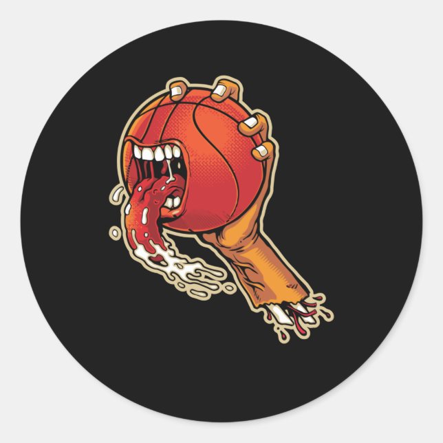 Beängstigend Basketball Runder Aufkleber (Vorderseite)