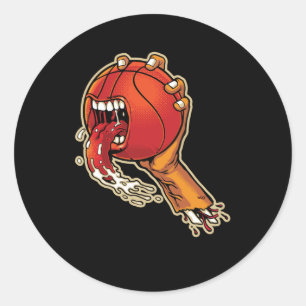 Beängstigend Basketball Runder Aufkleber