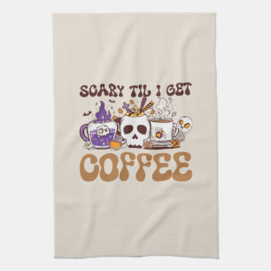 Beängstigend, bis ich Kaffee bekomme Geschirrtuch