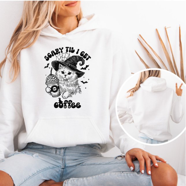 Beängstigend, bis ich Kaffee trinke | Niedlich Hal Hoodie (Von Creator hochgeladen)