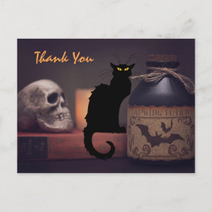 Beängstigend Black Cat und Skull Halloween Vielen  Postkarte