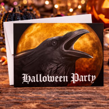 Beängstigend Black Raven Full Moon Halloween-Party