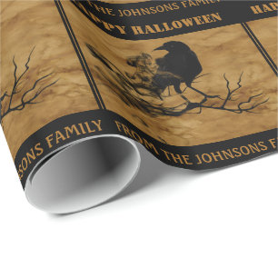 Beängstigend Black Raven Halloween Geschenkpapier