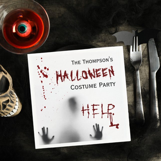 Beängstigend Bloody Halloween Costume Party White  Serviette (Von Creator hochgeladen)