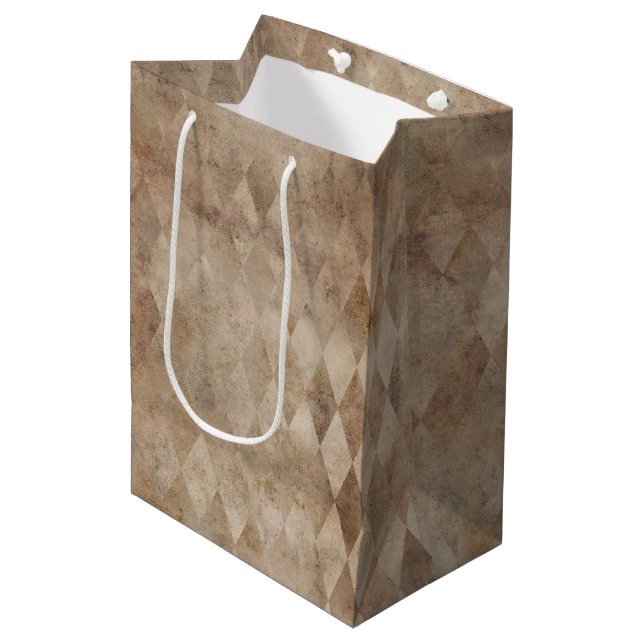 Beängstigend Brown Harlequin Mittlere Geschenktüte (Vorderseite Schrägansicht)