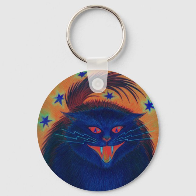 Beängstigend Cat Blue Schlüsselanhänger (Vorderseite)