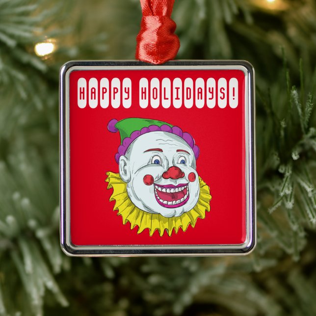 Beängstigend Clown Horror Creepy Ornament Aus Metall (Baum)