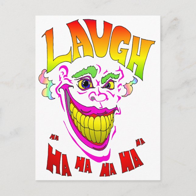 Beängstigend Clown Laugh Postkarte (Vorderseite)