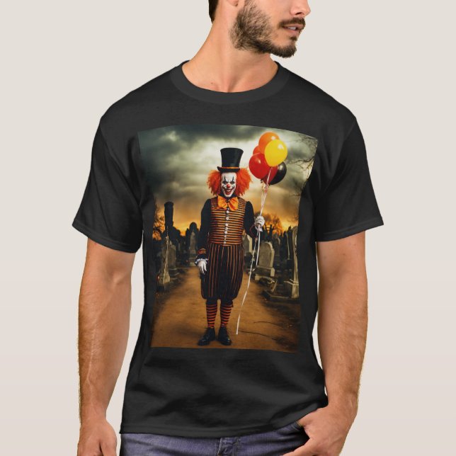 Beängstigend Clown Portrait Gothic T-Shirt (Vorderseite)