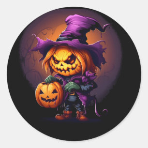 beängstigend-cool-halloween-design runder aufkleber