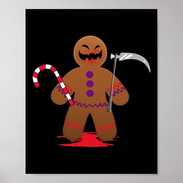 Beängstigend Death Gingerbrot Man zu Halloween Poster (Vorne)