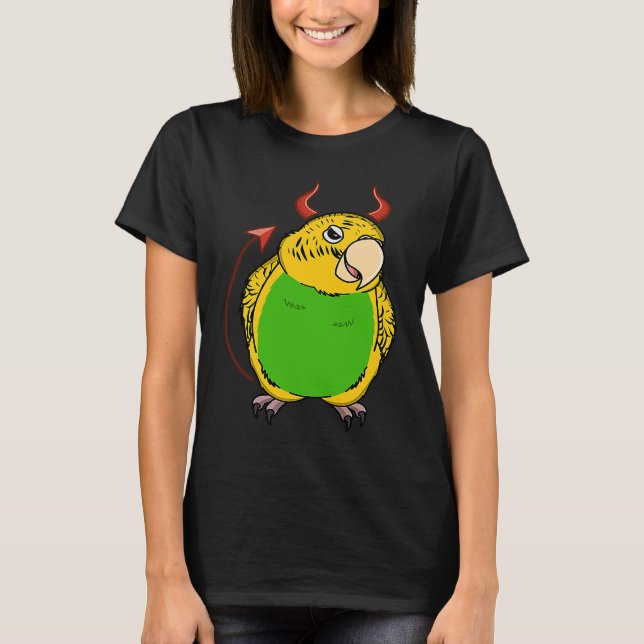 Beängstigend Devil Costume Parrot I Yellow Budgie  T-Shirt (Vorderseite)