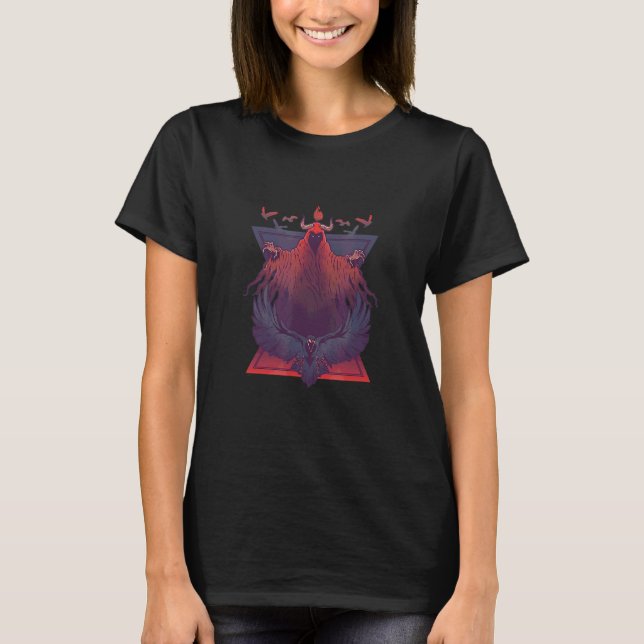 Beängstigend Devil Creepy Eagle T-Shirt (Vorderseite)