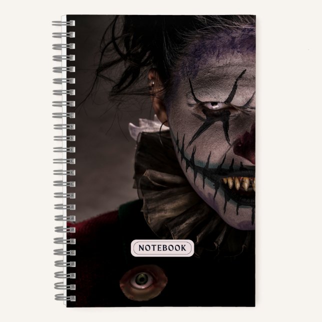 Beängstigend Evil Clown Horror Notizbuch (Vorderseite)