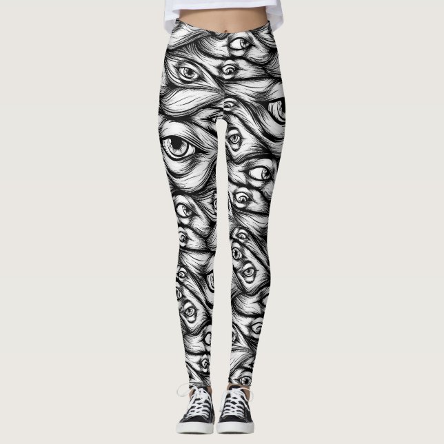 Beängstigend Eyes Halloween Leggings (Vorderseite)